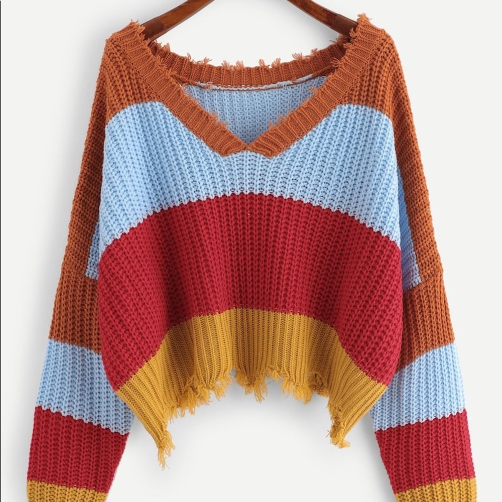 NWOT Color Block Sweater